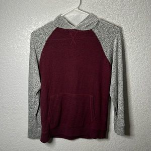 Marroon and grey hoodie